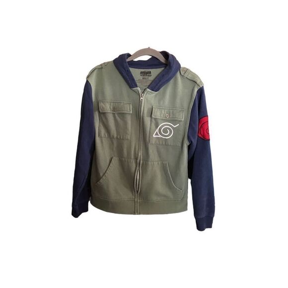 Naruto Shippuden Kakashi cosplay military fleece zip up hoodie sweatshirt S/S - Picture 7 of 11